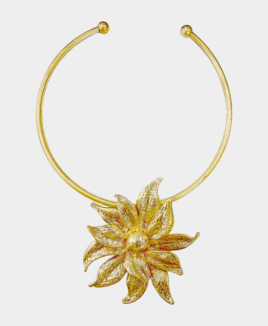 Sunflower Pendant Collar Necklace view 1