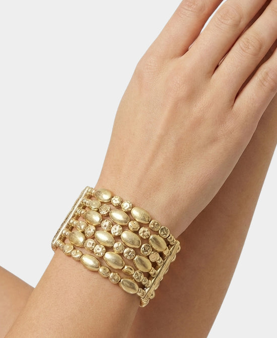 
Elastic Beaded Bracelet in GOLD view 1