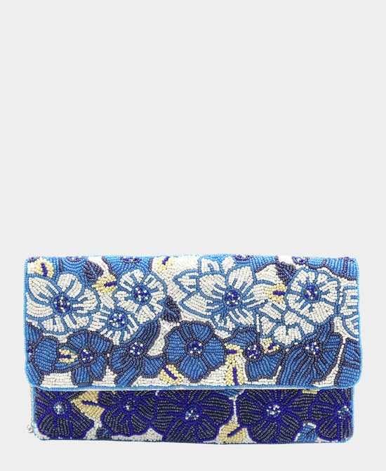 Beaded Flower Clutch Bag view 1