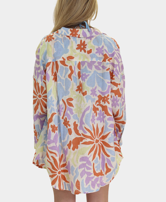 Linen Printed Top & Shorts - 2 Pc Set view 2