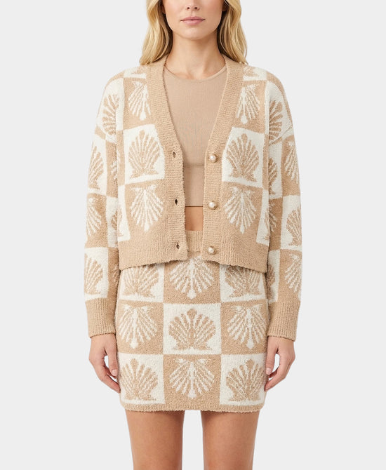 Knit Printed Cardigan Sweater & Skirt - 2 Pc Set view 1