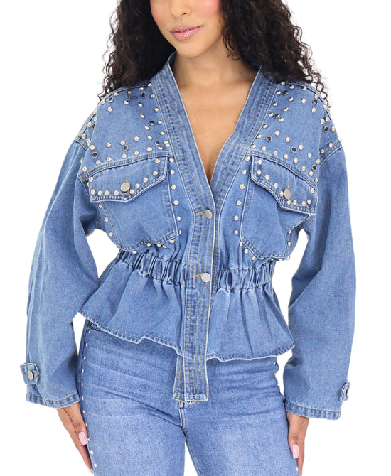 Denim Jacket w/ Studs view 
