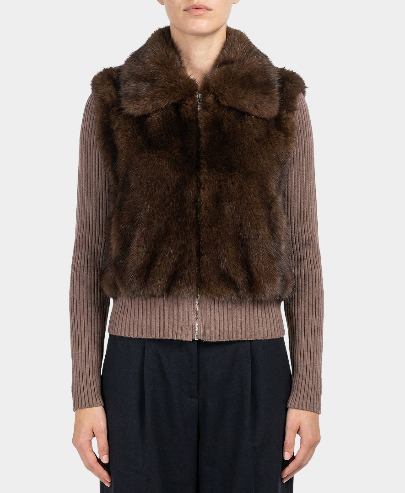 Faux Fur Sweater Jacket view 1