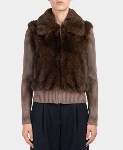 Faux Fur Sweater Jacket image 1
