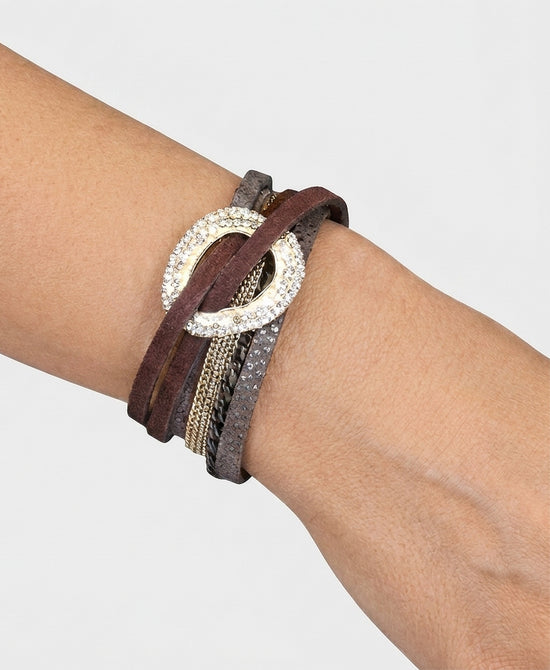 
Multi Strand Magnetic Bracelet in BROWN view 1