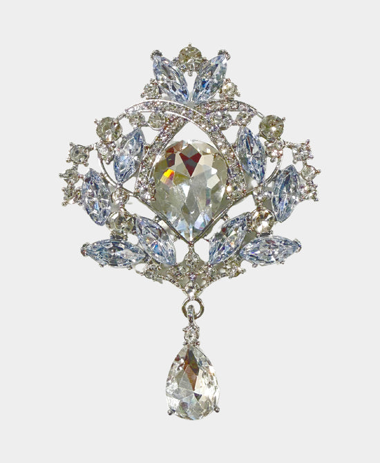 Large Crystal & Stone Brooch view 