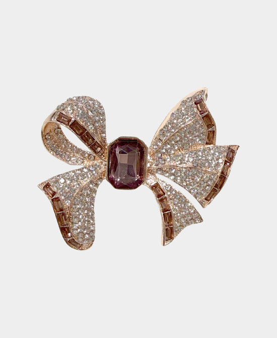 Crystal Bow Brooch view 