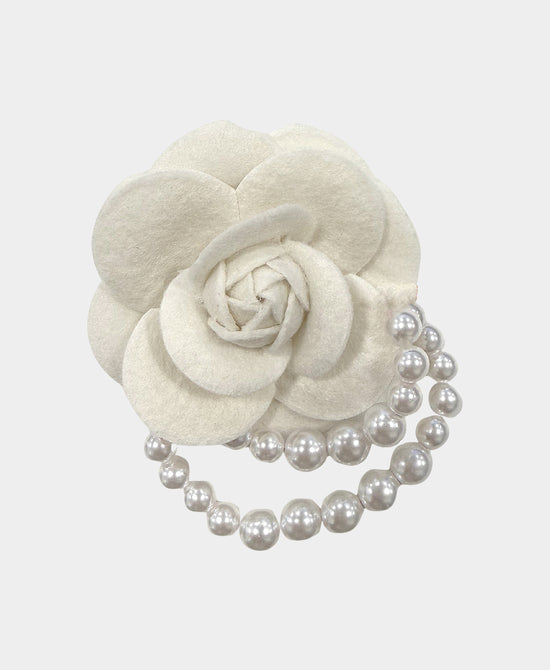 Rose Brooch w/ Faux Pearls view 
