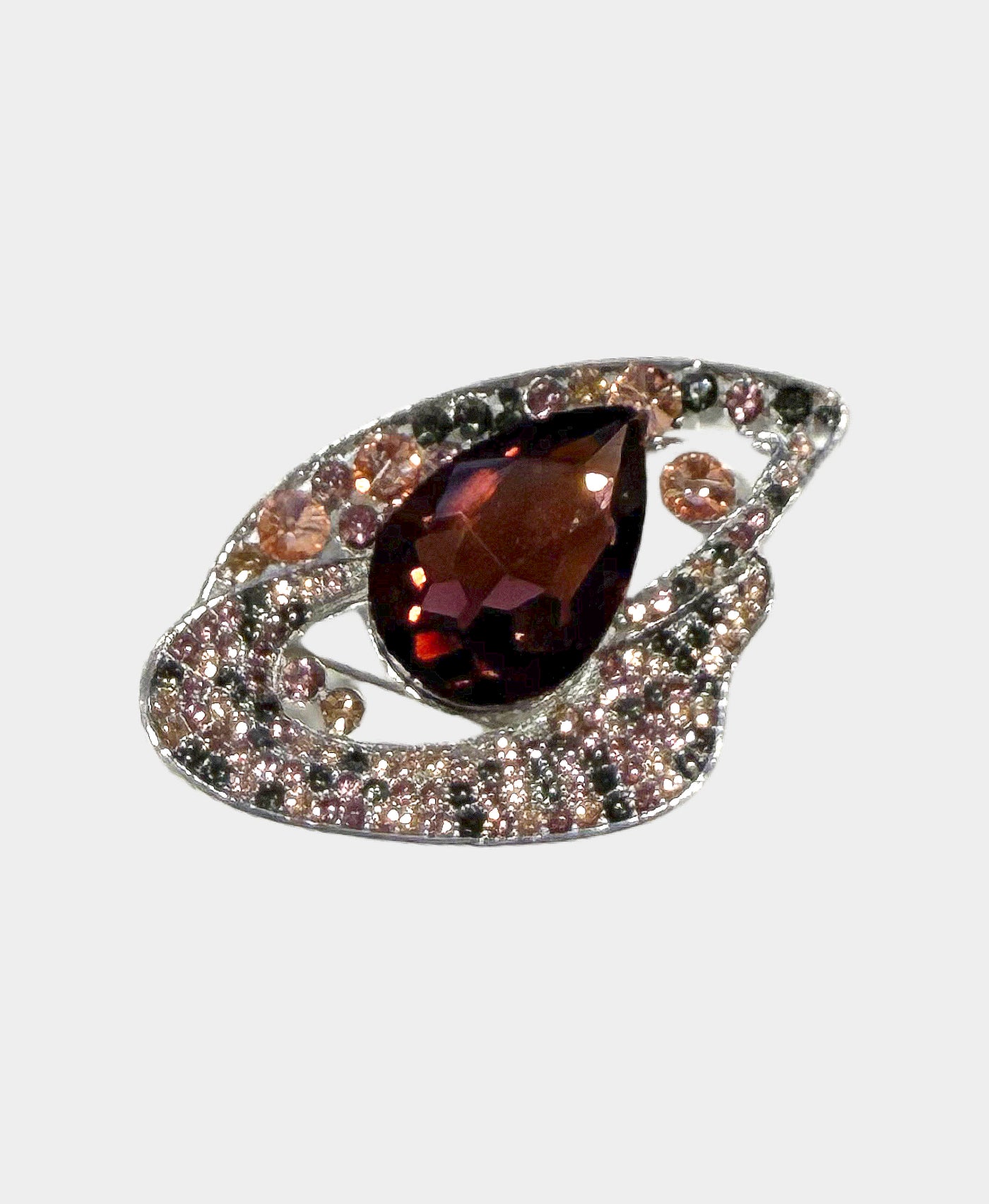 Oval Crystal & Stone Brooch view 1