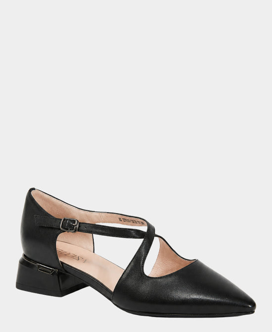 
Leather Heeled Sandal in BLACK view 1