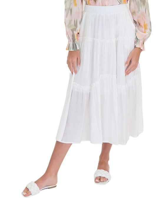 Ruffle Trim Midi Skirt view 
