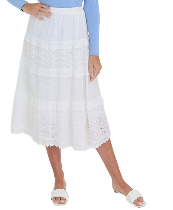 Eyelet Midi Skirt view 