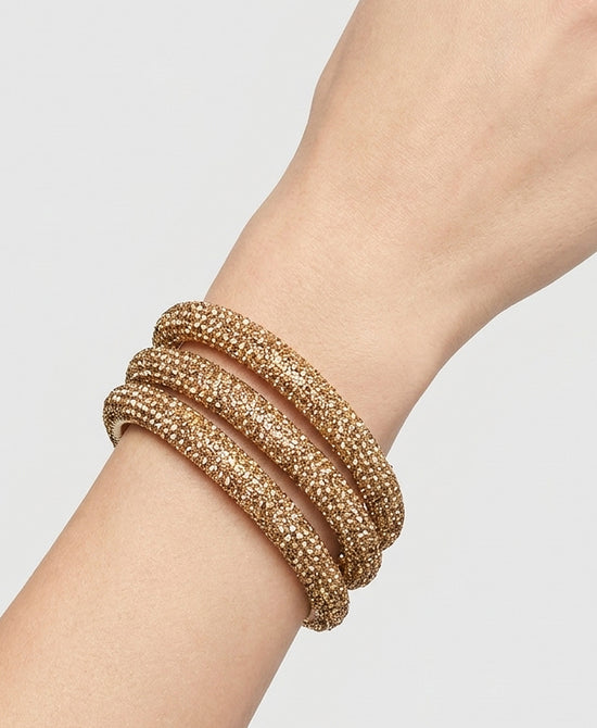 
Set Of 3 Crystal Elastic Bracelets in GOLD view 1