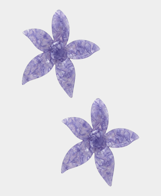 
Flower Resin Earrings in PERIWINKLE view 2