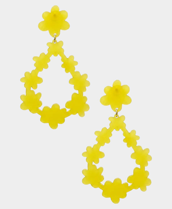 
Flower Drop Resin Earrings in CITRINE view 2