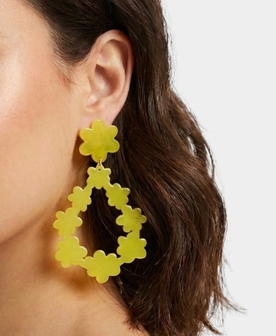 
Flower Drop Resin Earrings in CITRINE view 1