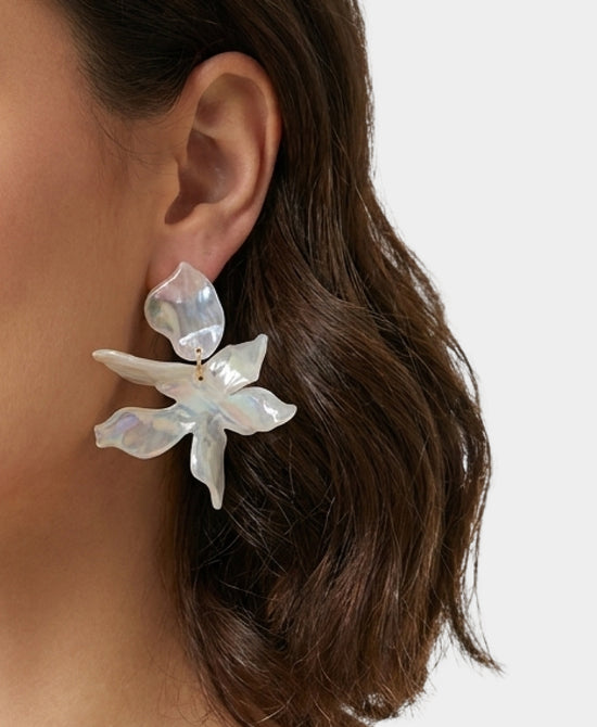 
Petal Drop Resin Earrings in IRIDESCENT view 1