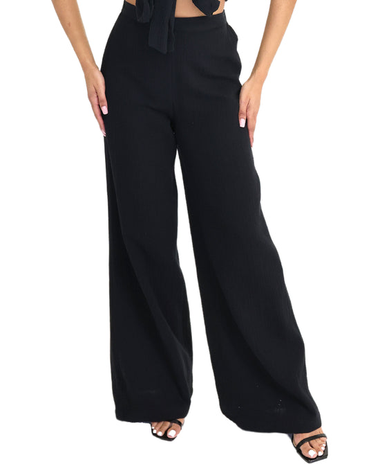 Solid Wide Leg Pants view 