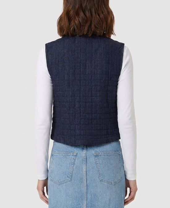 
Denim Quilted Vest in NAVY view 2