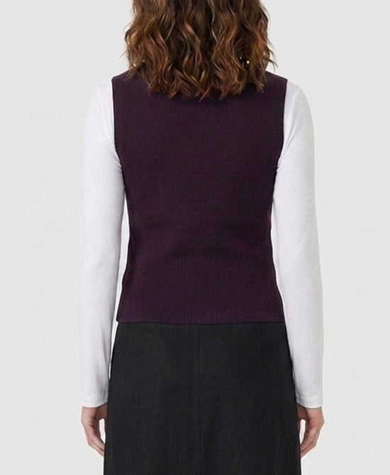 
Knit Vest in PLUM view 2
