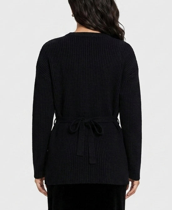 
Hi-Lo Ribbed Sweater in BLACK view 2