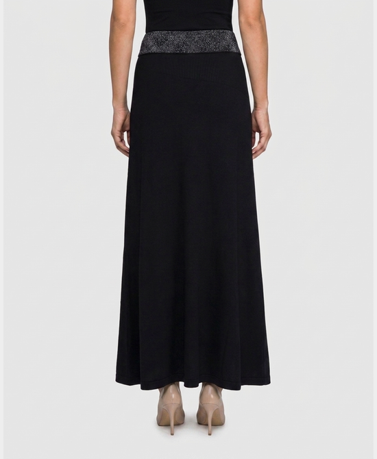 
Knit Maxi Skirt w/ Shimmer in BLACK/SILVER view 2