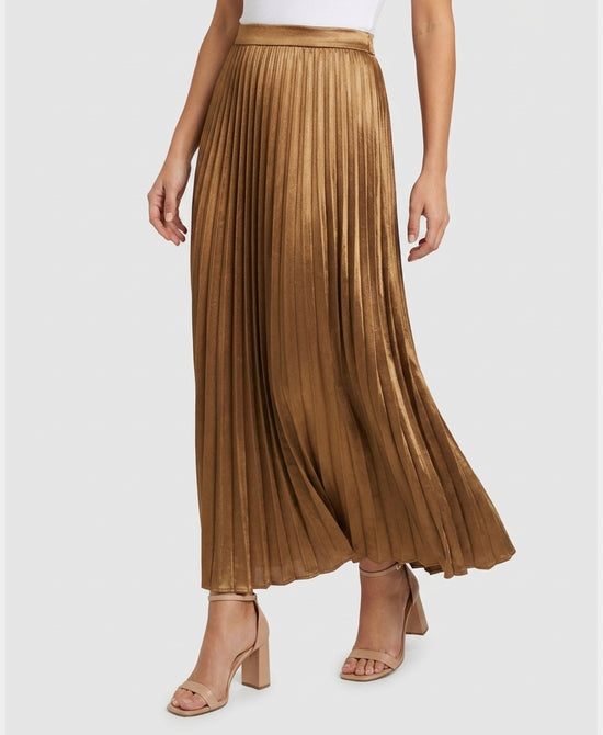 
Pleated Maxi Skirt in GOLD view 1