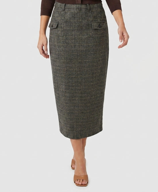 
Herringbone Maxi Skirt in BLACK/BROWN view 1