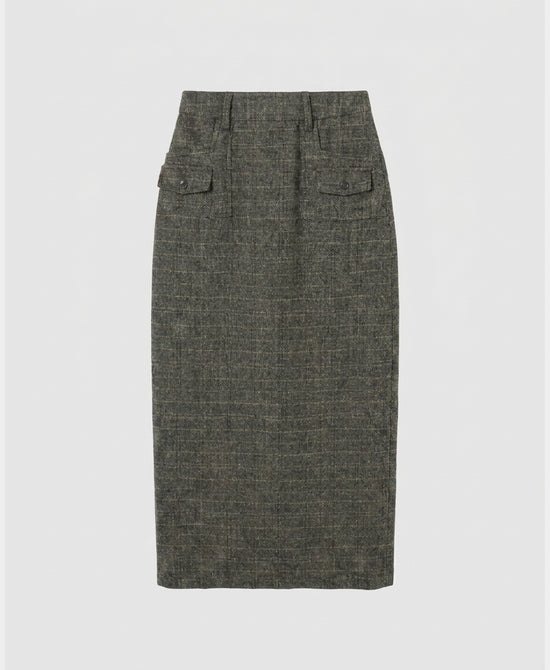 
Herringbone Maxi Skirt in BLACK/BROWN view 2