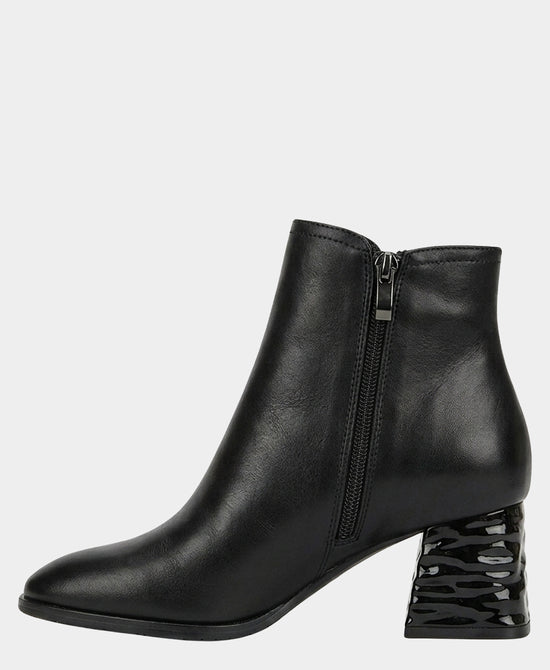 
Leather Bootie w/ Lacquered Heel in BLACK view 2
