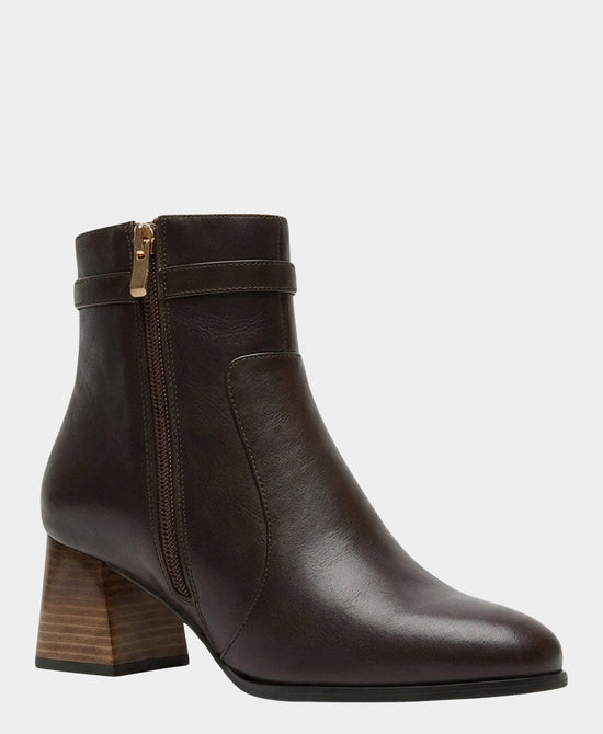 
Leather Bootie w/ Ombre Heel in BROWN view 1