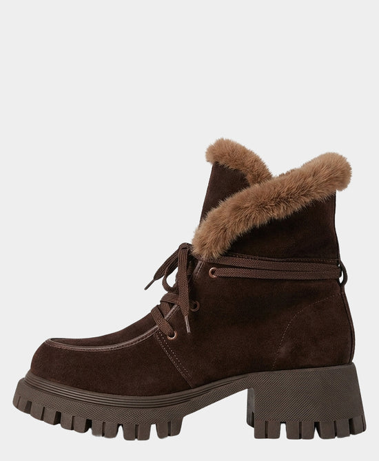 
Suede Bootie w/ Faux Fur Lining in BROWN view 2