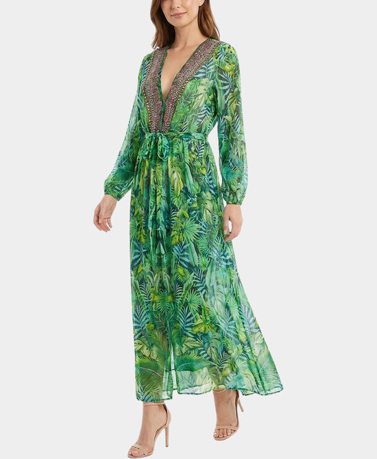
Tropical Print Swim Cover-Up in GREEN MULTI view 1