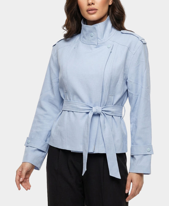 
Trench Jacket w/ Belt in LIGHT BLUE view 1