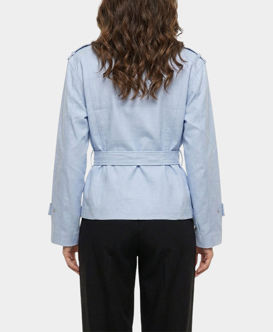 
Trench Jacket w/ Belt in LIGHT BLUE view 2