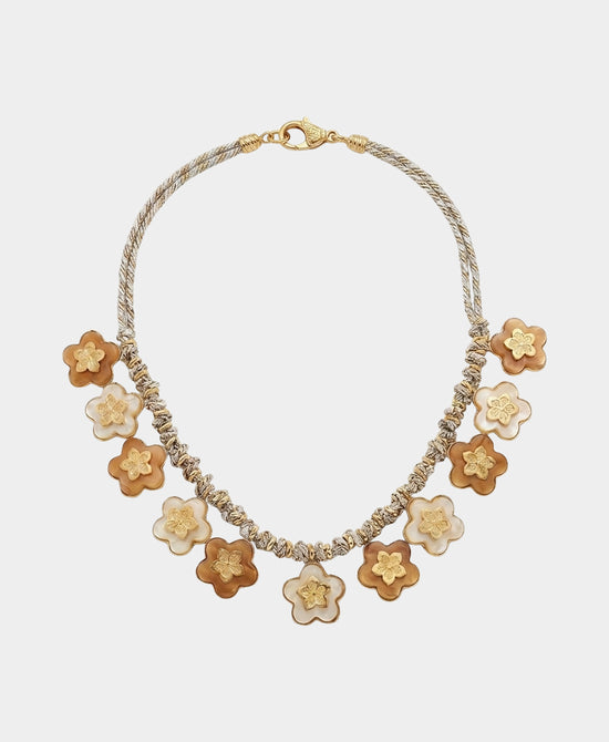
Flower Charm Necklace in BEIGE view 2