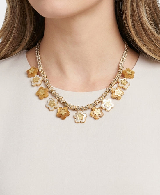 
Flower Charm Necklace in BEIGE view 1