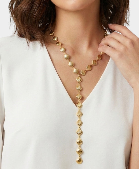 
Seashell "Y" Necklace in GOLD view 1