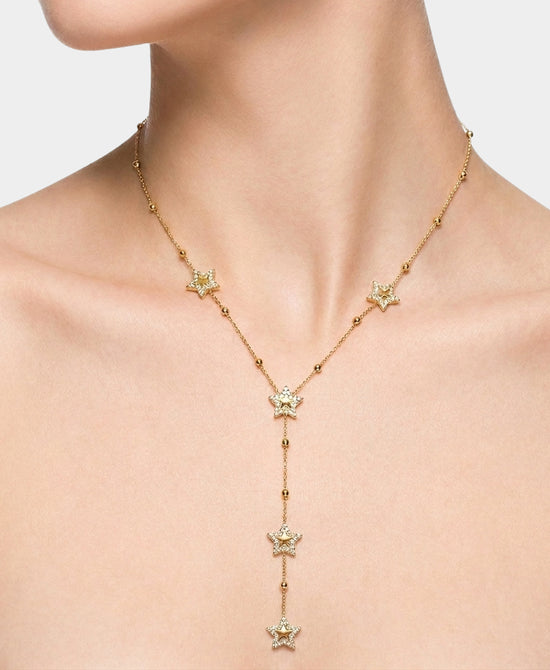 
Star "Y" Necklace w/ Beads in GOLD view 1