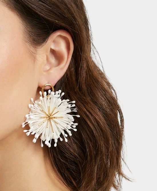 
Raffia Statement Earrings in WHITE view 1