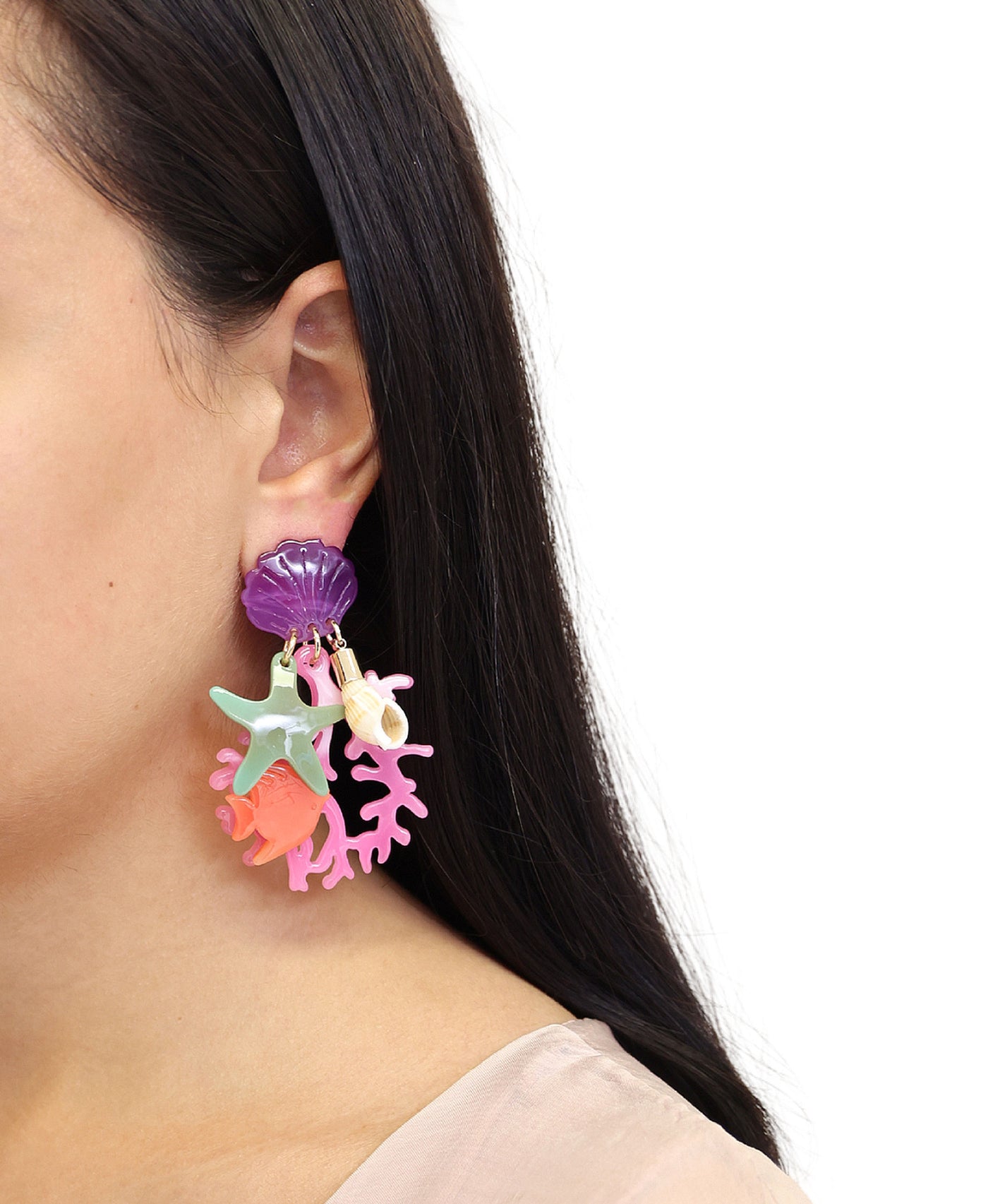 Resin Coral Clip-on Earrings view 1