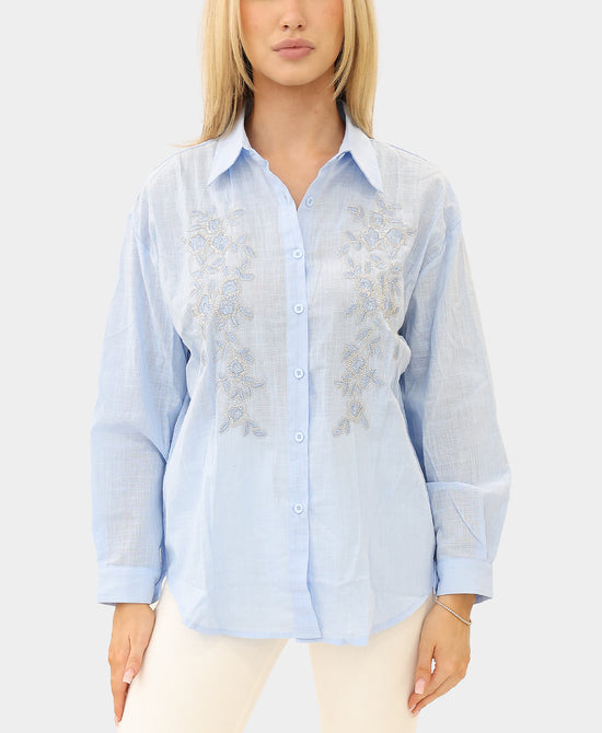 Embroidered Blouse w/ Beads view 1