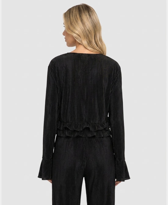 
Pleated Cardigan in BLACK view 2