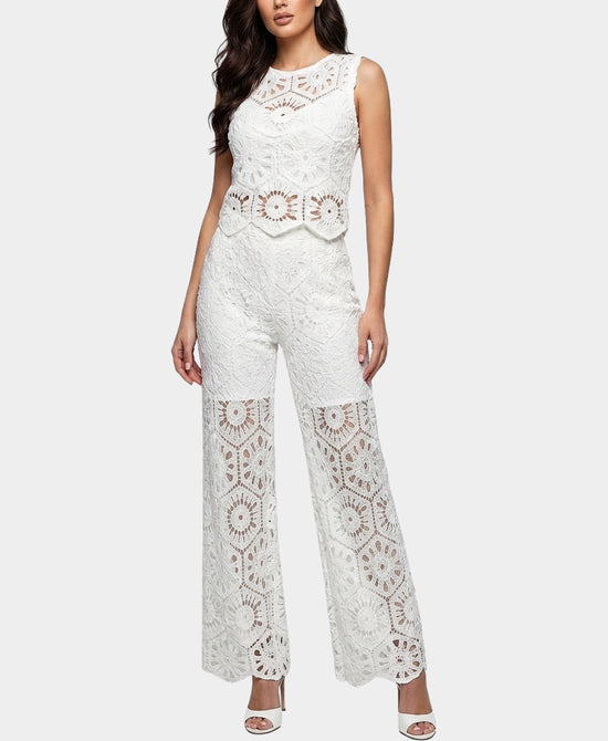 
Crochet Top & Pants Set- 2 Pc Set in WHITE view 1