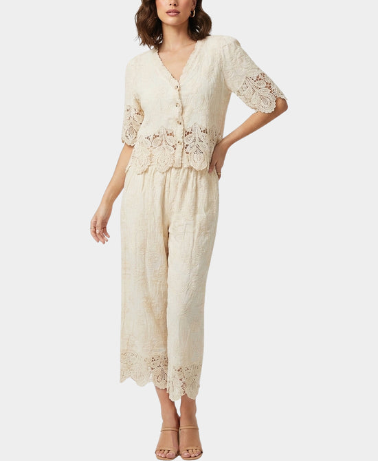 
Embroidered Top & Pants Set- 2 Pc Set in BEIGE view 1