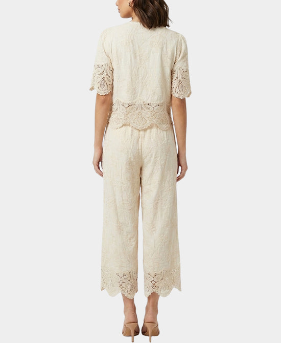 
Embroidered Top & Pants Set- 2 Pc Set in BEIGE view 2