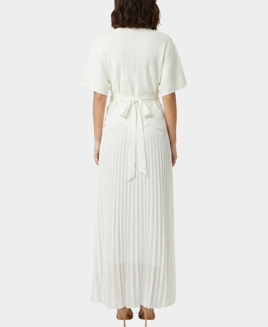 
Plisse Top w/ Rhinestones & Pleated Skirt Set- 2 Pc Set in IVORY/WHITE view 2