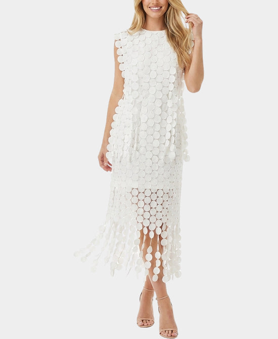 
Circle Fringe Top & Skirt Set- 2 Pc Set in WHITE view 1