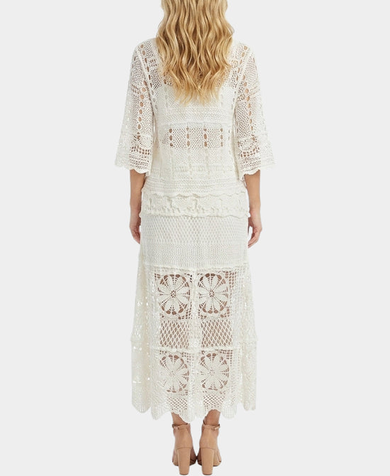 
Crochet Lace Top & Skirt Set- 2 Pc Set in WHITE view 2
