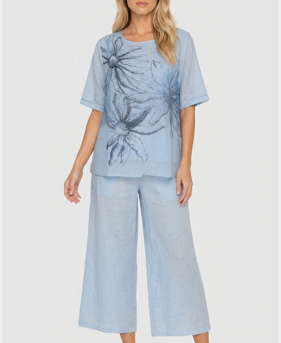 
Floral Top & Pants Set- 2 Pc Set in BLUE view 1